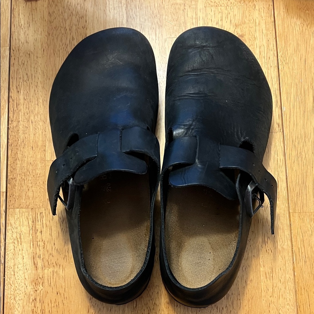 Birkenstock Boston Black Leather Men's shoes